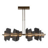 ARDESIA LINEAR LED PENDANT BY HUBBARDTON FORGE, FINISH: BRONZE; ACCENT SLATE, | CASA DI LUCE LIGHTING