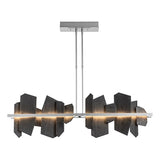 ARDESIA LINEAR LED PENDANT BY HUBBARDTON FORGE, FINISH: VINTAGE PLATINUM; ACCENT SLATE, | CASA DI LUCE LIGHTING