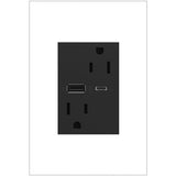 Graphite Adorne 15A Tamper Resistant Ultra Fast USB Type A/C Outlet by Legrand Adorne