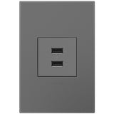Magnesium Adorne Ultra Fast USB Type A/A Outlet by Legrand Adorne