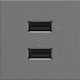 Magnesium Adorne Ultra Fast USB Type A/A Outlet by Legrand Adorne