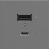 Magnesium Adorne Ultra Fast USB Type A/C Outlet by Legrand Adorne