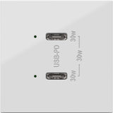 White Adorne Ultra Fast Plus Power Delivery USB Type CC Outlet by Legrand Adorne