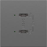 Magnesium Adorne Ultra Fast Plus Power Delivery USB Type CC Outlet by Legrand Adorne