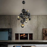 Gold Plated and Glossy Black Atomic Suspension by Delightfull