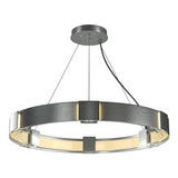 AURA PENDANT BY HUBBARDTON FORGE, FINISH: VINTAGE PLATINUM; CLEAR GLASS, | CASA DI LUCE LIGHTING