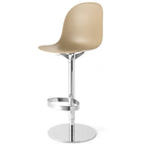 ACADEMY CB1676 POLYPROPYLENE ADJUSTABLE BAR & COUNTER STOOL BY CONNUBIA, SEAT COLOR: MATT NOUGAT, FRAME FINISH: CHROME, , | CASA DI LUCE LIGHTING