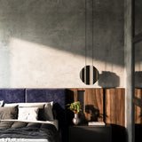 Akira Pendant by Kuzco - Black gold hanging in bedroom