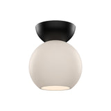 Arcadia Ceiling Light by Kuzco - Black/Opal Glass, Small