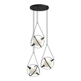 Aries 3-Light Chandelier by Kuzco - Black, Medium in white background