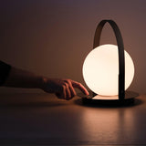 Bola Lantern Table Lamp by Pablo, Finish: Black-Matte Black, Black-Brass, Black-Gunmetal, Tan-Matte Black, Tan-Brass, Tan-Chrome, , | Casa Di Luce Lighting