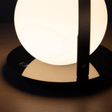 Bola Lantern Table Lamp by Pablo, Finish: Black-Matte Black, Black-Brass, Black-Gunmetal, Tan-Matte Black, Tan-Brass, Tan-Chrome, , | Casa Di Luce Lighting