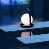 Bola Lantern Table Lamp by Pablo, Finish: Black-Matte Black, Black-Brass, Black-Gunmetal, Tan-Matte Black, Tan-Brass, Tan-Chrome, , | Casa Di Luce Lighting