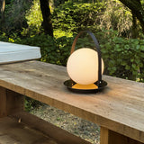 Bola Lantern Table Lamp by Pablo, Finish: Black-Matte Black, Black-Brass, Black-Gunmetal, Tan-Matte Black, Tan-Brass, Tan-Chrome, , | Casa Di Luce Lighting