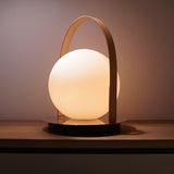 Bola Lantern Table Lamp by Pablo, Finish: Black-Matte Black, Black-Brass, Black-Gunmetal, Tan-Matte Black, Tan-Brass, Tan-Chrome, , | Casa Di Luce Lighting