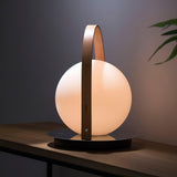 Bola Lantern Table Lamp by Pablo, Finish: Black-Matte Black, Black-Brass, Black-Gunmetal, Tan-Matte Black, Tan-Brass, Tan-Chrome, , | Casa Di Luce Lighting