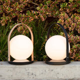 Bola Lantern Table Lamp by Pablo, Finish: Black-Matte Black, Black-Brass, Black-Gunmetal, Tan-Matte Black, Tan-Brass, Tan-Chrome, , | Casa Di Luce Lighting