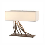 BRINDILLE TABLE LAMP BY HUBBARDTON FORGE, FINISH: BRONZE; SHADE: NATURAL ANNA, | CASA DI LUCE LIGHTING