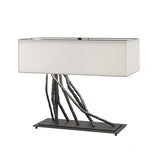 BRINDILLE TABLE LAMP BY HUBBARDTON FORGE, FINISH: BLACK; SHADE: LIGHT GREY, | CASA DI LUCE LIGHTING