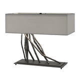 BRINDILLE TABLE LAMP BY HUBBARDTON FORGE, FINISH: BLACK; SHADE: MEDIUM GREY, | CASA DI LUCE LIGHTING