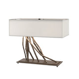 BRINDILLE TABLE LAMP BY HUBBARDTON FORGE, FINISH: BRONZE; SHADE: LIGHT GREY, | CASA DI LUCE LIGHTING
