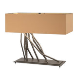 BRINDILLE TABLE LAMP BY HUBBARDTON FORGE, FINISH: DARK SMOKE; SHADE: DOESKIN SUEDE, | CASA DI LUCE LIGHTING