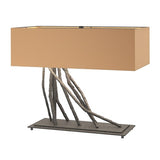 BRINDILLE TABLE LAMP BY HUBBARDTON FORGE, FINISH: NATURAL IRON; SHADE: DOESKIN SUEDE, | CASA DI LUCE LIGHTING