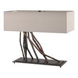 BRINDILLE TABLE LAMP BY HUBBARDTON FORGE, FINISH: OIL RUBBED BRONZE; SHADE: FLAX, | CASA DI LUCE LIGHTING