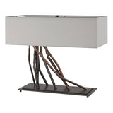 BRINDILLE TABLE LAMP BY HUBBARDTON FORGE, FINISH: OIL RUBBED BRONZE; SHADE: LIGHT GREY, | CASA DI LUCE LIGHTING