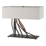 BRINDILLE TABLE LAMP BY HUBBARDTON FORGE, FINISH: OIL RUBBED BRONZE; SHADE: NATURAL ANNA, | CASA DI LUCE LIGHTING