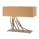 BRINDILLE TABLE LAMP BY HUBBARDTON FORGE, FINISH: SOFT GOLD; SHADE: DOESKIN SUEDE, | CASA DI LUCE LIGHTING