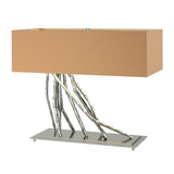 BRINDILLE TABLE LAMP BY HUBBARDTON FORGE, FINISH: STERLING; SHADE: DOESKIN SUEDE, | CASA DI LUCE LIGHTING