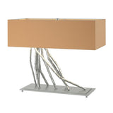 BRINDILLE TABLE LAMP BY HUBBARDTON FORGE, FINISH: VINTAGE PLATINUM; SHADE: DOESKIN SUEDE, | CASA DI LUCE LIGHTING