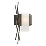 BRINDILLE VERTICAL WALL BY HUBBARDTON FORGE, FINISH: DARK SMOKE; POSITION: RIGHT, | CASA DI LUCE LIGHTING