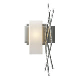 BRINDILLE VERTICAL WALL BY HUBBARDTON FORGE, FINISH: VINTAGE PLATINUM; POSITION: LEFT, | CASA DI LUCE LIGHTING