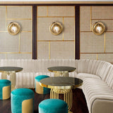 Gold Plated Basie Wall Sconce in Hall