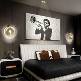 Gold Plated Basie Wall Sconce in Bedroom