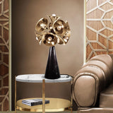 Glossy Black Botti Table Lamp in Living Room