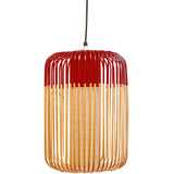 Bamboo Pendant Light By Forestier, Finish: Red, Size: Large, , | Casa Di Luce Lighting