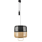 Bamboo Square Pendant Light By Forestier, Size: Large, Finish: Black, , | Casa Di Luce Lighting