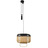 Bamboo Square Pendant Light By Forestier, Size: Small, Finish: Black, , | Casa Di Luce Lighting