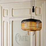 Bamboo Square Pendant Light By Forestier Finish: Black,, Size: Small, , | Casa Di Luce Lighting