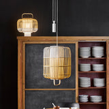 Bamboo Square Pendant Light By Forestier, Size: Medium, Finish: White, , | Casa Di Luce Lighting