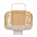Bamboo Square Table Lamp By Forestier, Size: Small, Finish: White, , | Casa Di Luce Lighting