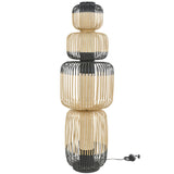 Bamboo Tier Floor Lamp By Forestier, Size: Large, Finish: Black, , | Casa Di Luce Lighting