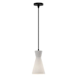 Betty Pendant by Alora Mood - Tall, Matte Black/Opal Glass