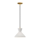 Betty Pendant by Alora Mood - Wide, Aged Gold/Opal Glass