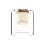 Birch Ceiling Light by Kuzco - Tall, Brushed Gold/Clear