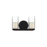 Birch Vanity Light by Kuzco - Black/Clear, 2 Light front view