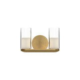 Birch Vanity Light by Kuzco - Brushed Gold/Clear, 2 Light front view